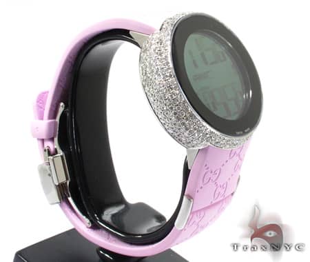 Ladies Pink Fully-Iced Gucci Watch YA114404 10880