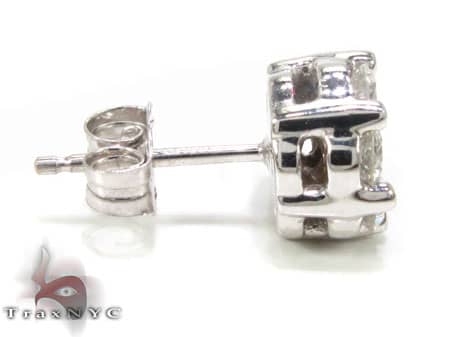 1/2CT Round Off White Moissanite Square Cluster Stud