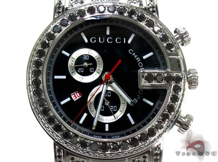 Fully Iced Black Diamond Gucci 101G Chrono YA101309 19208