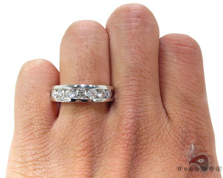 Mens White Gold Channel Diamond Ring 20821: buy online in