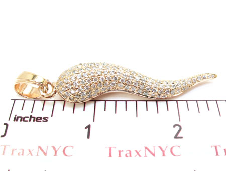 Diamond italian hot sale horn pendant