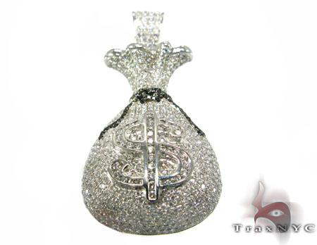 Custom Prong Diamond Money Bag Pendant 64213: best price for jewelry. Buy  online in NY at TRAXNYC.