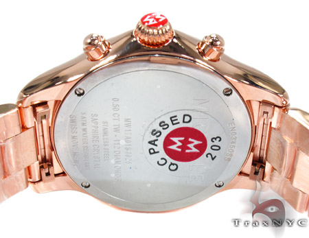 Michele Rose Gold Mother of Pearl Diamond Watch MW17A01B4025 26618 buy online in NYC. Best price at TRAXNYC