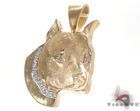 Dog Yellow Gold Diamond Pendant 26817: buy online in NYC