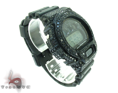 Black Diamond Real Diamond G Shock Watch Black Gold G-Shock