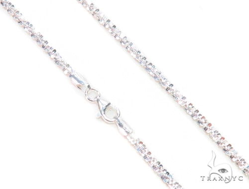 Sterling online Silver 3mm Sparkle Chain Link Necklace 20”