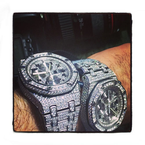 Iced out Audemars Piguet Royal Oak Natural Diamond Watch