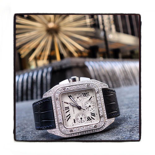 Cartier Santos 100 Diamond Watch 27914