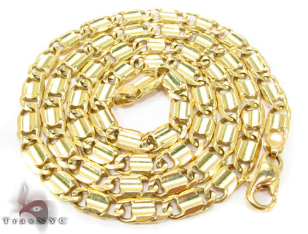 18K Gold Tiger Eyes Chain 20 Inches, 5mm 28785