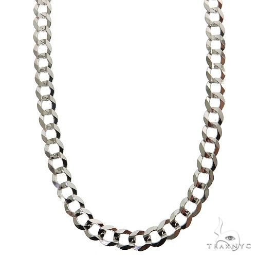 14K White Gold Solid Curb Link Chain 20 Inches 4.5mm 31652