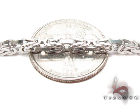 14K White Gold Byzantine Chain 26 Inches 3mm 32175
