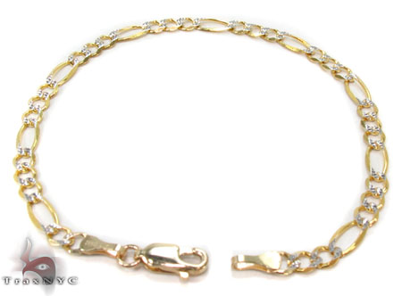 Diamond fashion cut figaro bracelet