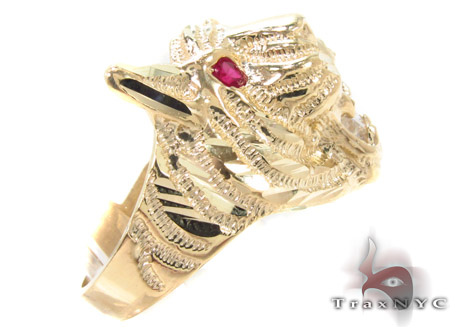 CZ 10K Yellow Tiger Gold Ring 33297: buy online in NYC. Best