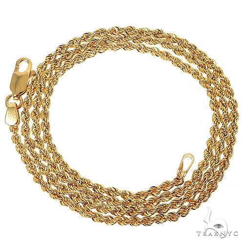 Yellow Gold Rope Chain 20 Inches 2.1mm 34650: buy online in NYC
