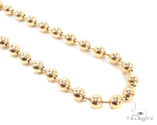 18k Gold Layered 6mm Bead Necklace with a Puffy Heart Charm attached –  Bella Joias Miami