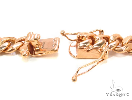 14K Rose Gold Solid Miami Cuban Link Chain 30 Inches 9mm 36150