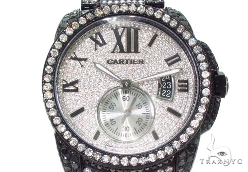 Black Calibre De Cartier Diamond Watch 36726: buy online in NYC 