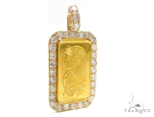 Gram Gold Pamp Suisse Bar Diamond Pendant 37729