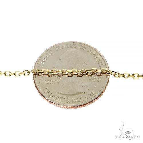14k Yellow Gold Diamond Cut Cable Link Chain 16 Inches 38216