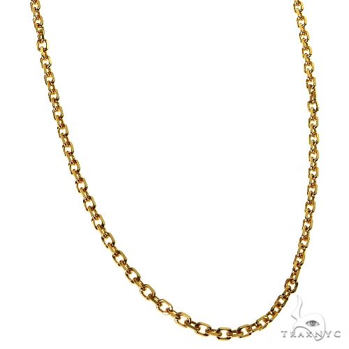 14k Gold Chain / Plain Gold Chain / Solid Gold Simple Gold Chain / Diamond store Cut Cable Link Chain