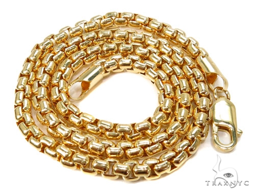 14K Real Gold Round Box Chain Necklace, selling 19.8