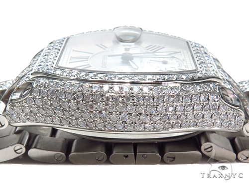 Pave Diamond Cartier Roadster Chronograph Mens Watch