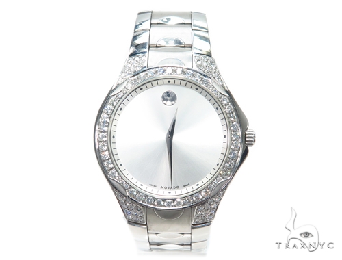 Men's movado watch with diamond clearance bezel