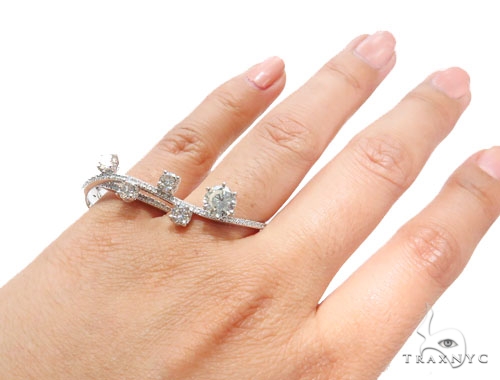 Star moon two finger ring by Abhika Creations | The Secret Label