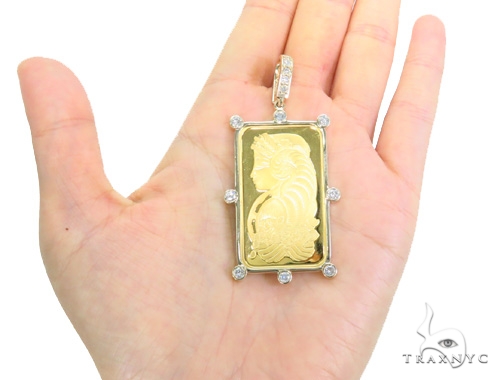 Gold Pamp Suisse Bar Diamond Pendant 43564: buy online in