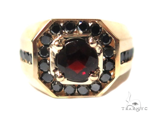 Men's 14k gold hot sale garnet ring