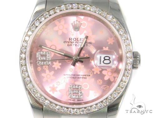 Rolex pink floral sale