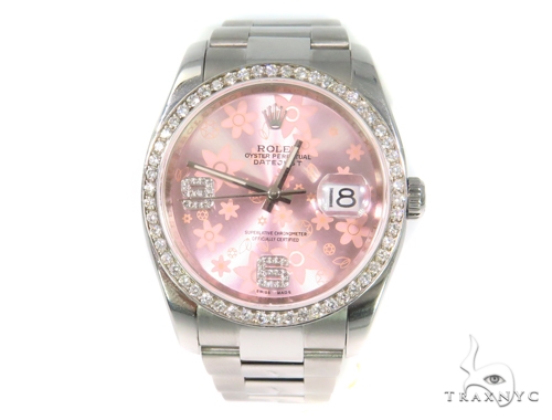 Rolex Date Just Floral Pink Steel 116200 44758