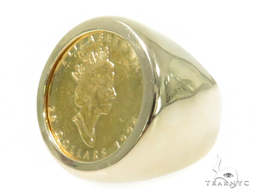 Queen Elizabeth Gold Coin Ring 45398