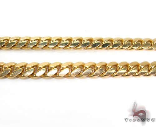 Miami Cuban Chain 10k Yellow Gold 18 Inches 9mm 46066: buy