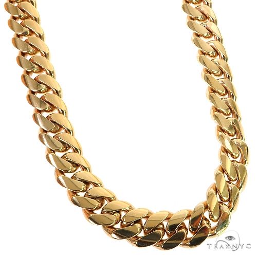 Miami Cuban Chain 14k Yellow Gold 24 Inches 12mm 46250: buy online