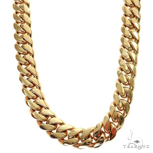 Miami Cuban Chain 18k Yellow Gold 24 Inches 12mm 46251: buy