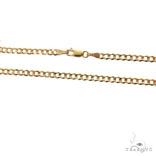 Mens 14k Solid Yellow Gold Curb Chain 18 Inches 47098
