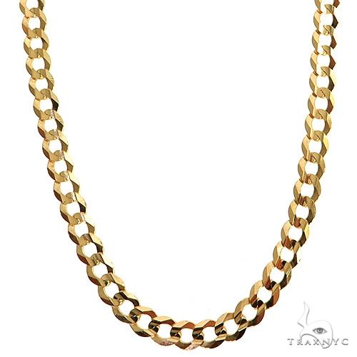 18K Solid Gold Cuban Chain Necklace Men Women 16