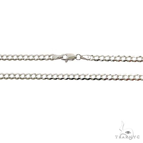 White gold mens curb on sale chain