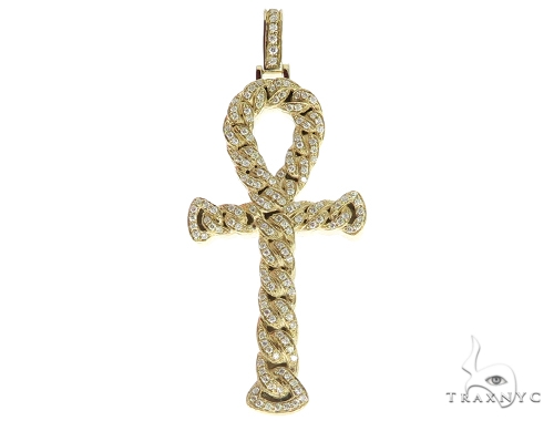 Gold diamond deals ankh pendant