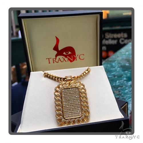 14K Miami Cuban Diamond Dog Tag Set 56621: buy online in NYC