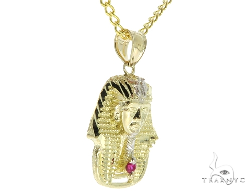 Small Pharaoh Pendant 20, 24 Inches Cuban Chain Set 56883