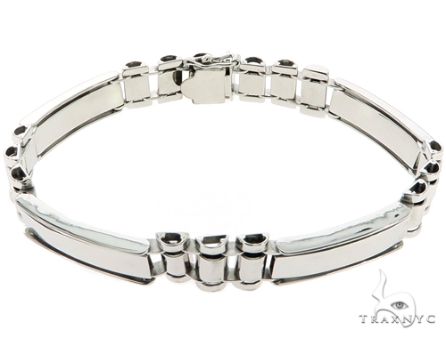 10k white deals gold mens bracelet