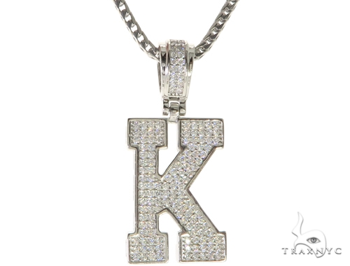 Isabella M Sterling Silver Initial K Necklace 16