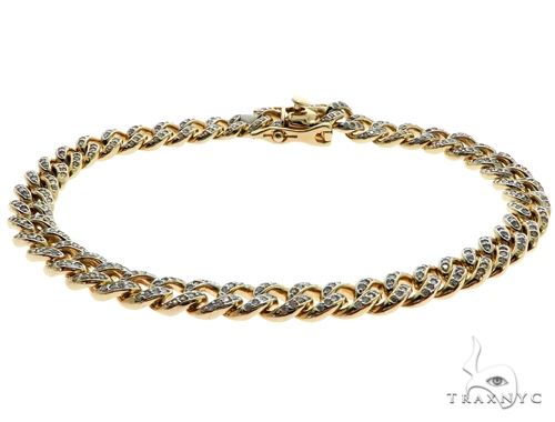 Solid Gold Pave Curb Link Bracelets