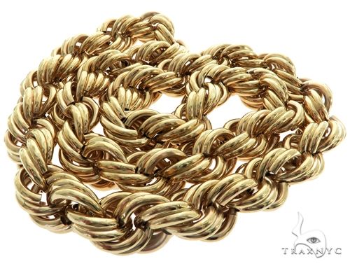 10K Yellow Gold Large Hollow Rope Link Chain 32 inches 22mm 61624