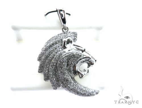 Lab Diamond Micro Pave Lion store Pendant