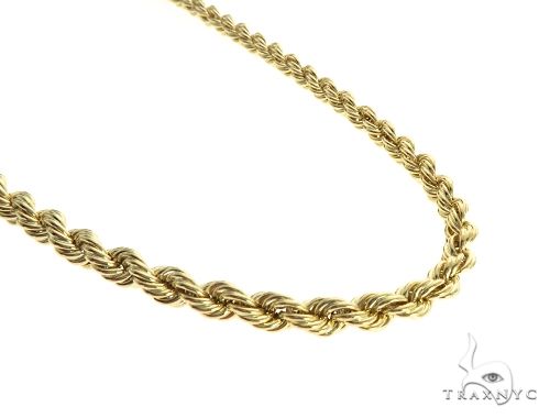 10K Yellow Gold Hollow Rope Link Chain 32 Inches 63375