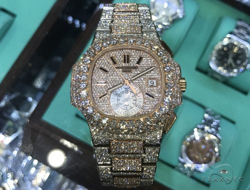 Fully Iced Two Tone Patek Philippe model 5980 63889 buy online in NYC. Best price at TRAXNYC