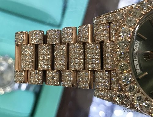 60th Anniversary 40mm 18K Rose Gold Full Diamond Rolex Watch 63900